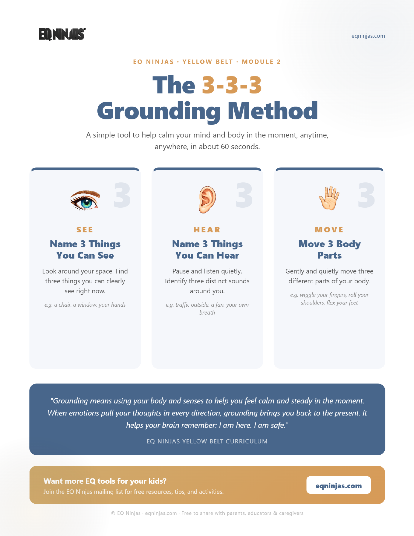 The 3-3-3 Grounding Method printable guide