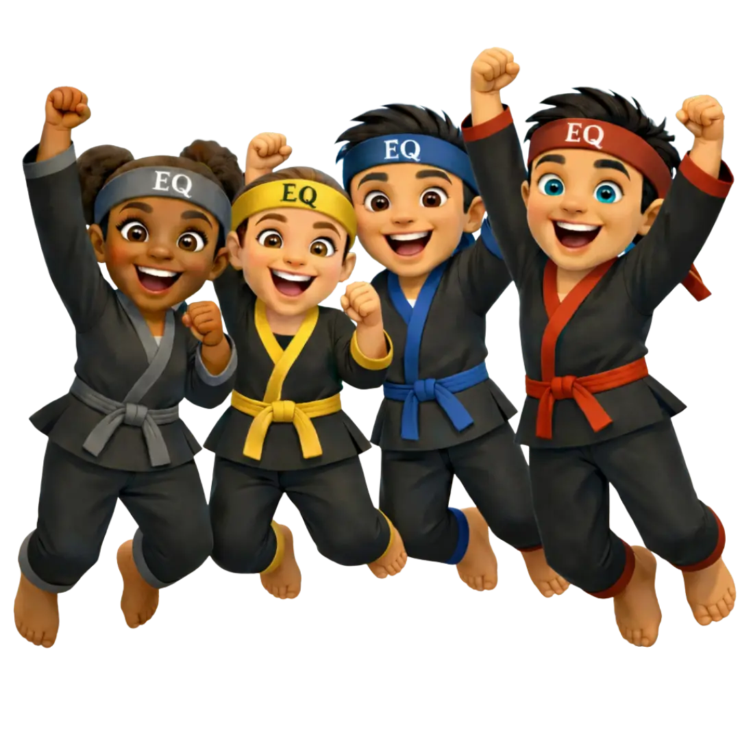 EQ Ninjas characters celebrating